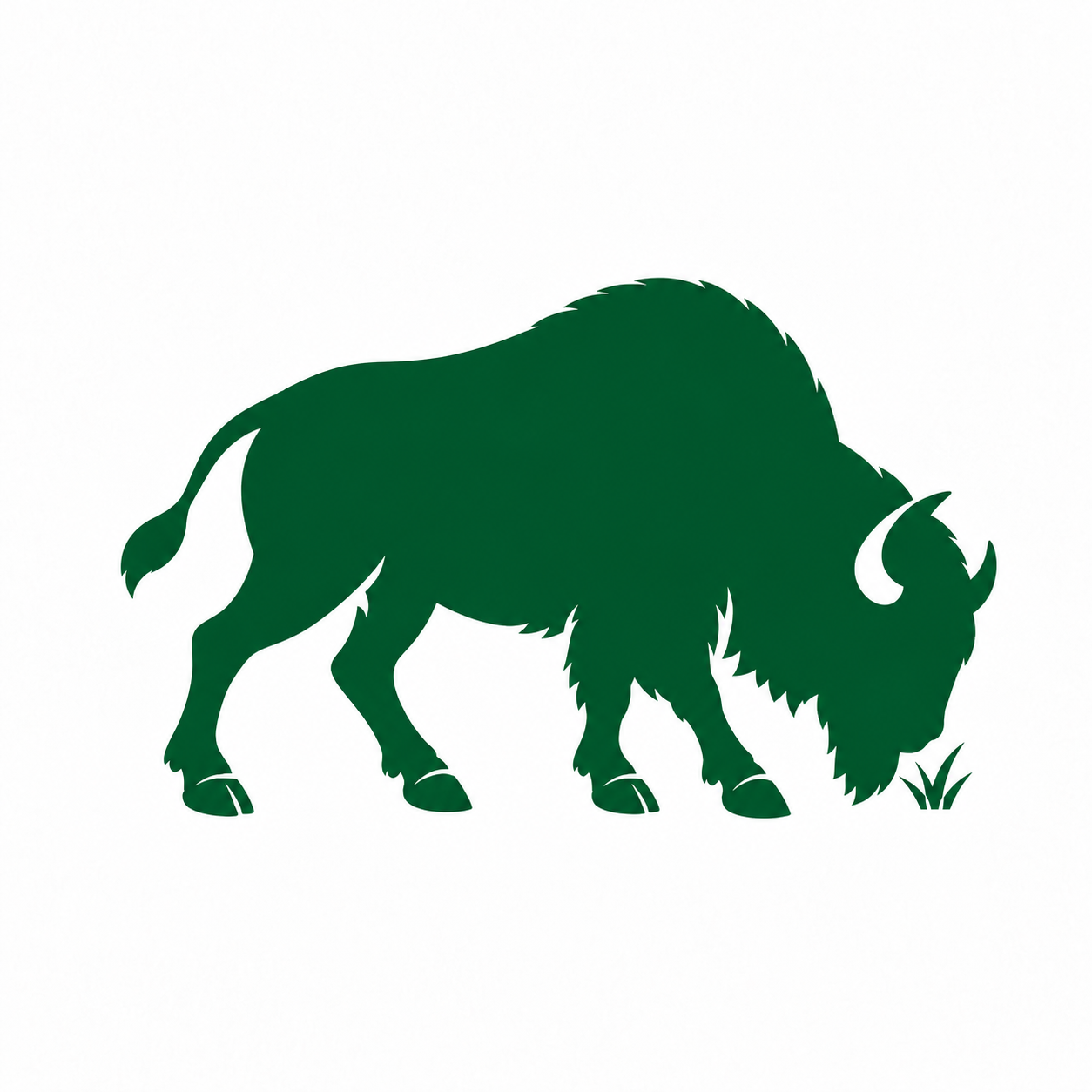 FLA MOWING's green bison mascot grazing